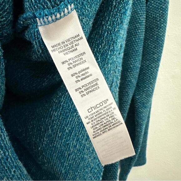 Chico's V-Neck Pullover Teal Sweater Women's Size 2L ... - Picture 4 of 5